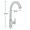 711-C Chrome Single Handle Kitchen Faucet - Image 4